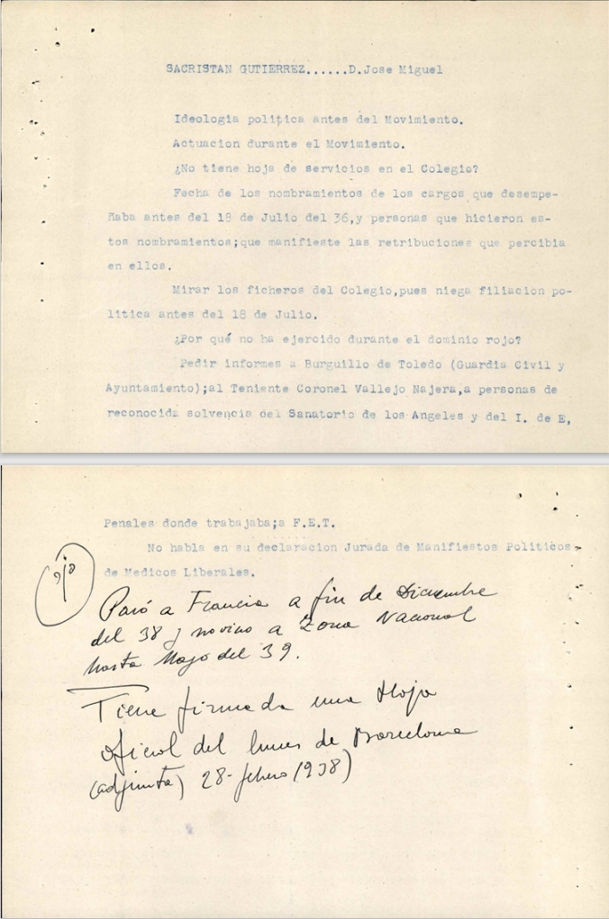 Solicitudes del juez instructor. Fuente: Colegio de Médicos, SACRISTÁN GUTIERREZ, JOSÉ MIGUEL_COL. Nº 282801637
